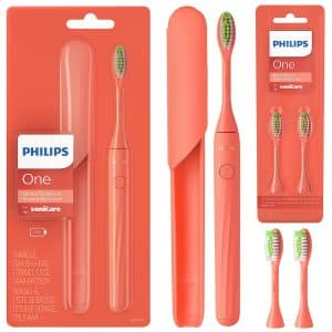 PHILIPS One by Sonicare Kit Cepillo Dientes Electrico Dental Batería Interna Coral - Odontológicos - Ecuador
