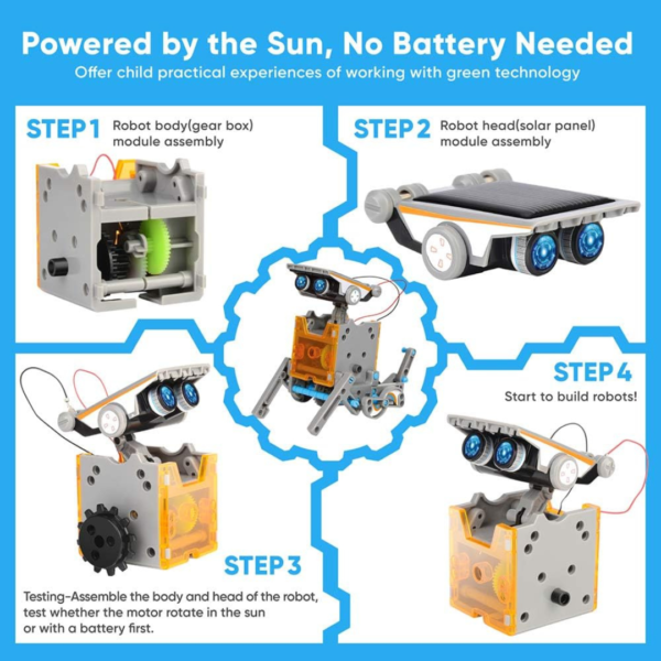 Kit Robot Solar 12 en 1 Ciencia Aprendizaje Educativo con Energia Solar