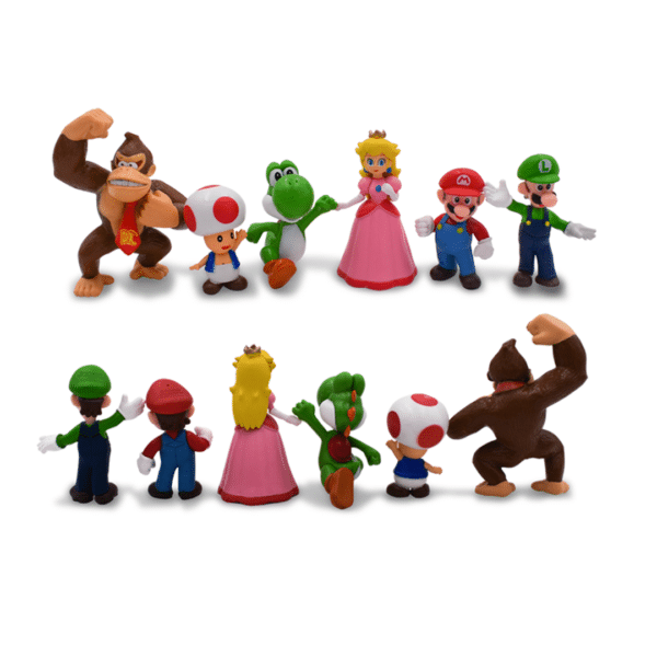 Kit 6 Figuras Super Mario Bros PVC Acción Juguete Luigi Yoshi Mario