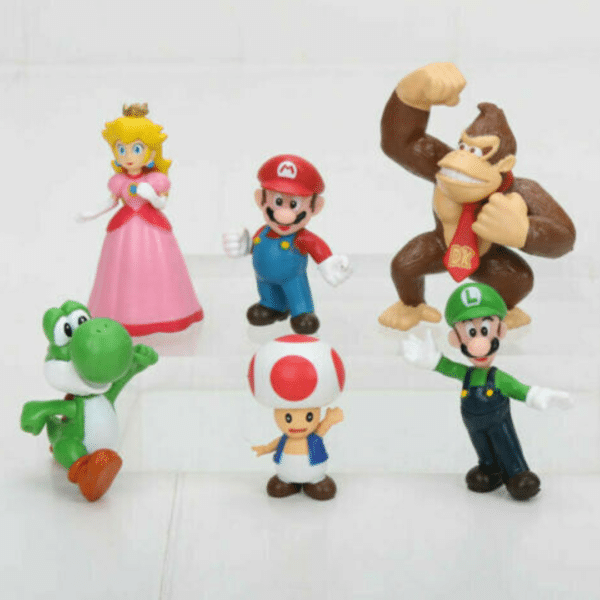 Kit 6 Figuras Super Mario Bros PVC Acción Juguete Luigi Yoshi Mario