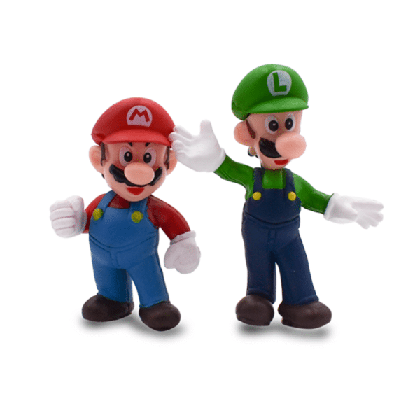 Kit 6 Figuras Super Mario Bros PVC Acción Juguete Luigi Yoshi Mario
