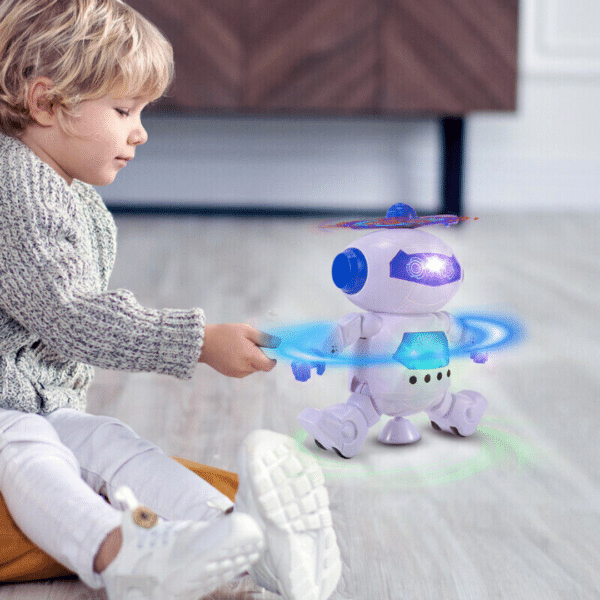 Robot Giratorio para Niños Juguete Baile Luz LED Musical Electrónico