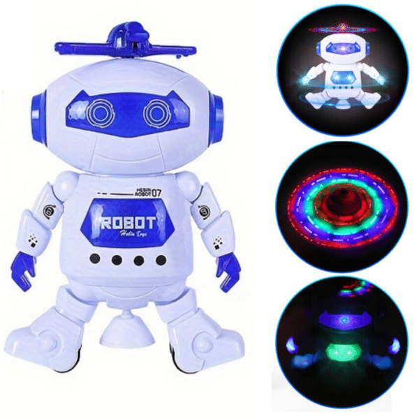 Robot Giratorio para Niños Juguete Baile Luz LED Musical Electrónico