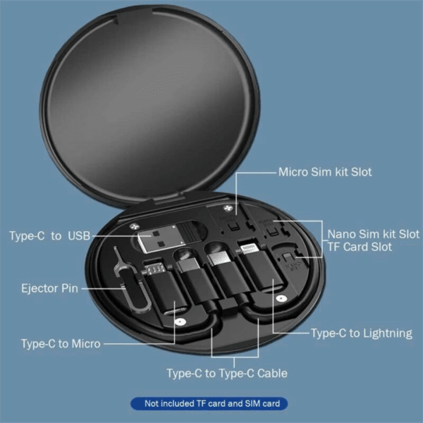Kit Adaptador Carga Rápida Y Almacenamiento 60w USB C Micro USB OTG Iphone Cable Multifunción