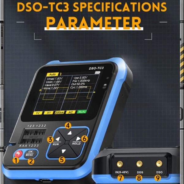 Osciloscopio Digital Multimetro DSO-TC3 Diodo Transistor Voltaje LCR PWM 500KHZ