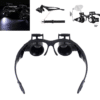 Gafas con Lupa 10X 15X 20X 25X Trabajo Electronico LED Relojeria