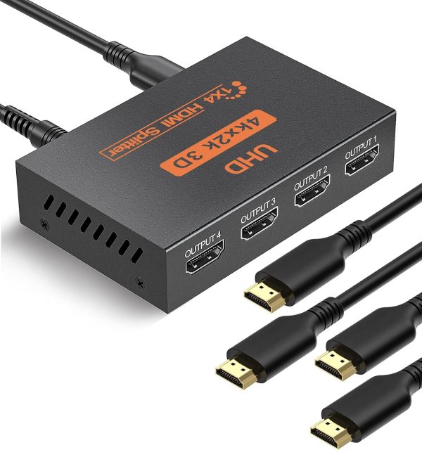 Splitter Hdmi 1 X 4 1x4 4k 3d Amplificado Activo Con Fuente