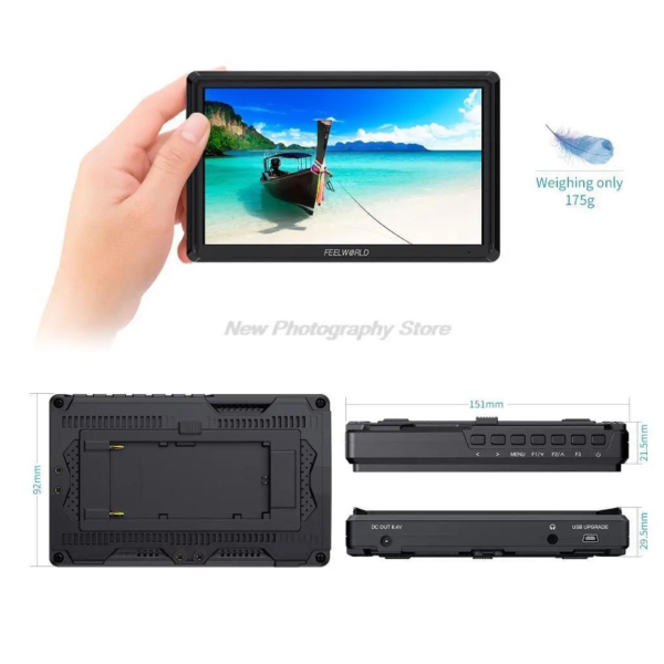 Monitor Feelworld FW568 V3 6" 3D LUT DSLR IPS Full HD 1920x1080 compatible con HDMI