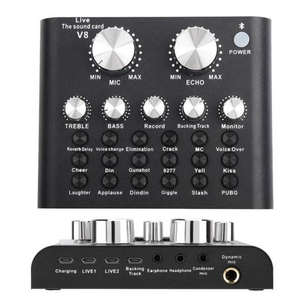 Audio Mixer Mezclador Usb Celular PC Auriculares Micrófono Cambiador Voz