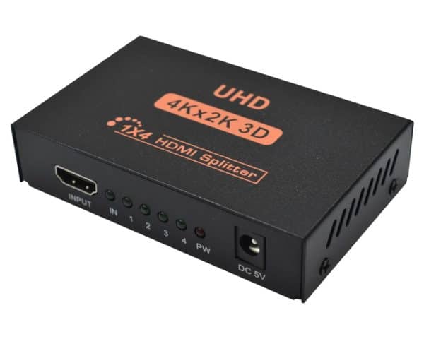 Splitter Hdmi 1 X 4 1x4 4k 3d Amplificado Activo Con Fuente