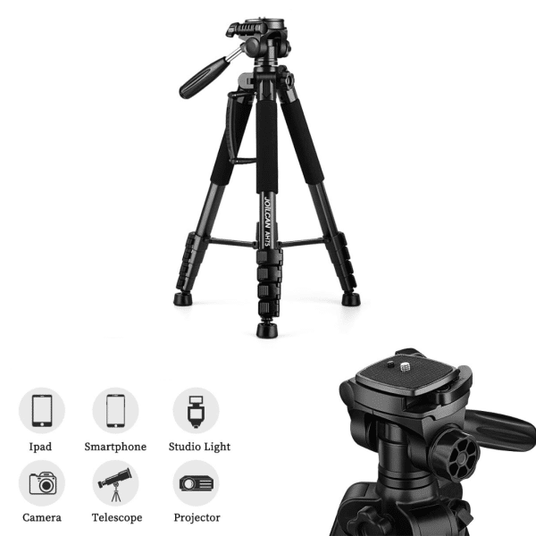 Trípode para Cámara y Celular JOILCAN 74" Alto Resistente DSLR Viaje Profesional Canon iPhone 15lb