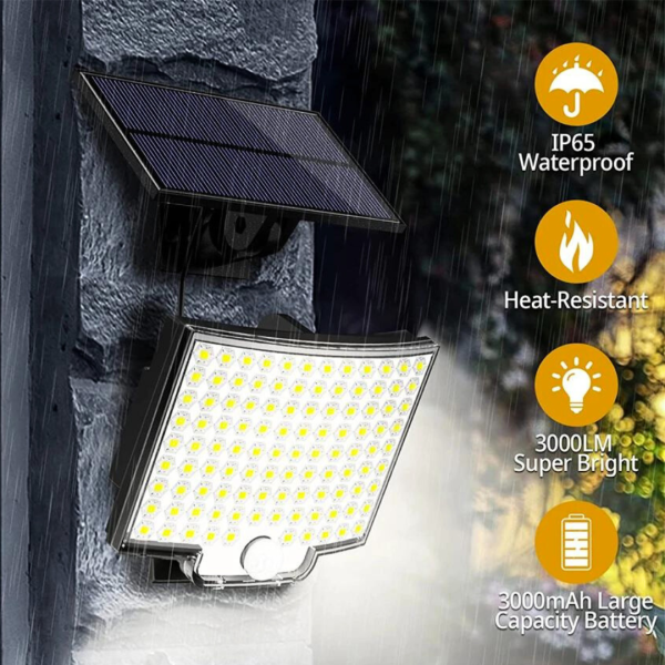 Luz Solar 106 LED Exteriores Impermeable Sensor Movimiento Reflector Control Remoto