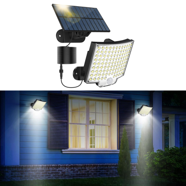 Luz Solar 106 LED Exteriores Impermeable Sensor Movimiento Reflector Control Remoto