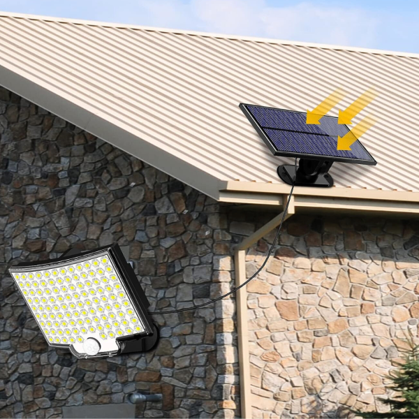 Luz Solar 106 LED Exteriores Impermeable Sensor Movimiento Reflector Control Remoto