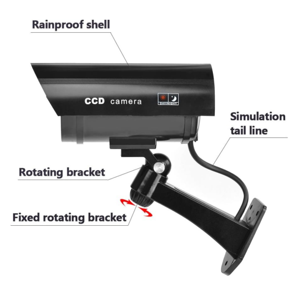 Camara De Seguridad Falsa Vigilancia Led Intermitente Simulacion Exterior