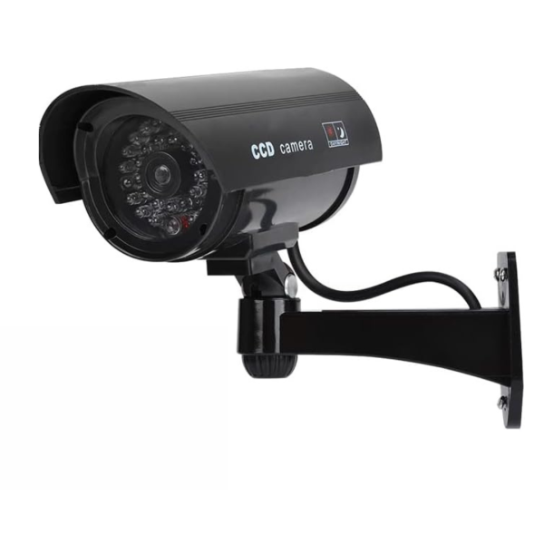 Camara De Seguridad Falsa Vigilancia Led Intermitente Simulacion Exterior