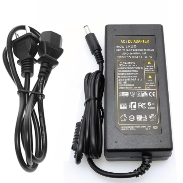 Cargador Adaptador 12V 5A Fuente De Poder Monitor LCD LED Camaras