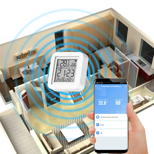 Sensor Temperatura Humedad Termohigrometro WiFi Tuya Automatización Alexa Google Home