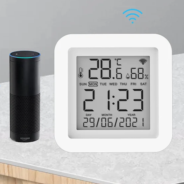 Sensor Temperatura Humedad Termohigrometro WiFi Tuya Automatización Alexa Google Home