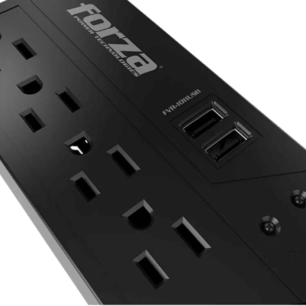 Regulador De Voltaje Forza 1000va 500w 2usb 2.0 4 Tomas 120v