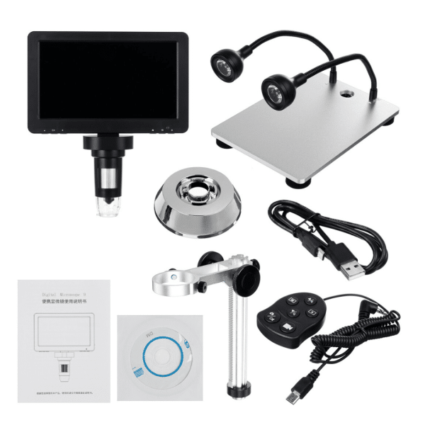 Microscopio Digital Pantalla Electronica 7" 1200x 12 mp HD 32GB