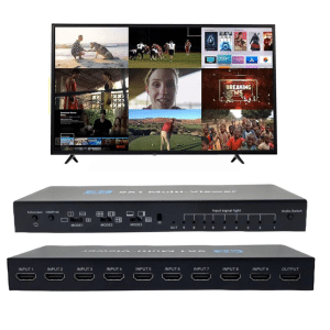 Multivisor 9 Entradas 4K HDMI 9 x 1 Conmutador Soporta Extractor de Audio y Rotación 8 Modos - Convertidores - Ecuador