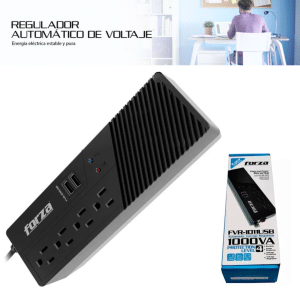 Regulador De Voltaje Forza 1000va 500w 2usb 2.0 4 Tomas 120v Modelo FVR-1011 USB - Accesorios - Ecuador