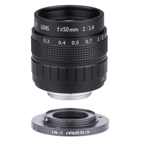 Lente Fujian 50mm F1.4 APS-C + Anillo Adaptador + 2 Anillos Macro para NIKON