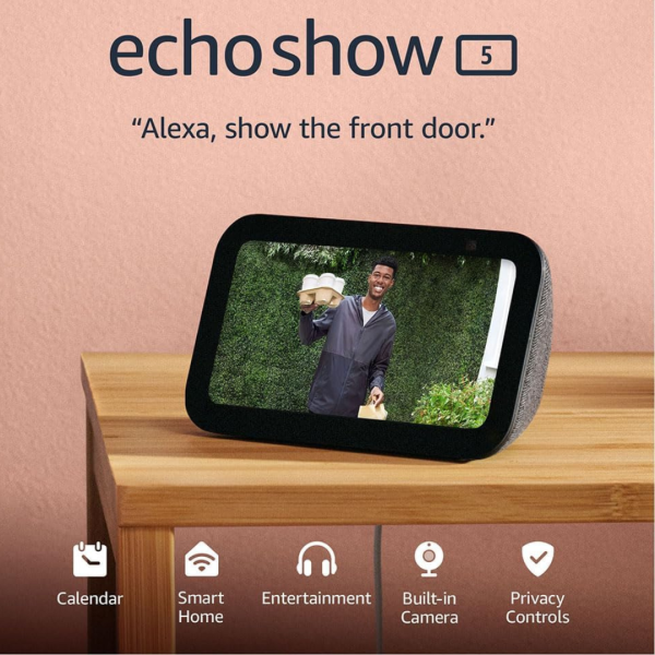Amazon Echo Show 5 3ra Generación Lanzamiento 2023 Pantalla Inteligente con el Doble de Graves y un Sonido más Claro Carbón