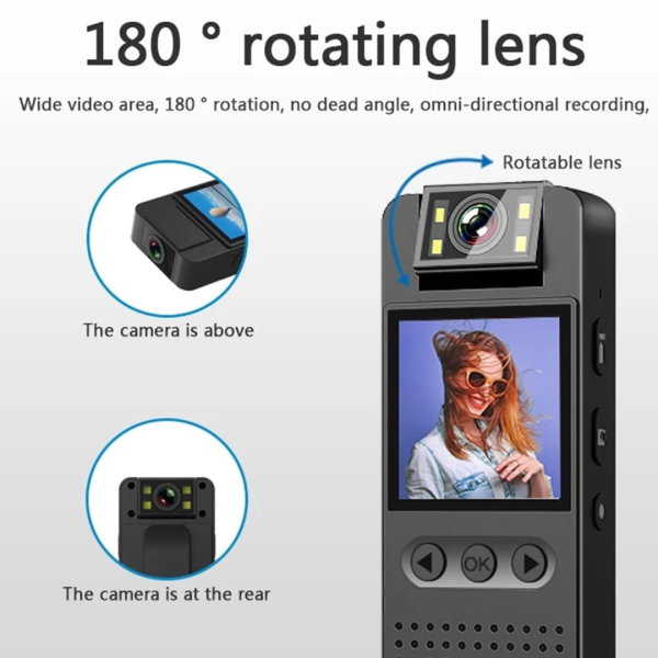 Mini Cámara de Visión Nocturna Infrarroja WIFI Pantalla LED Bodycam