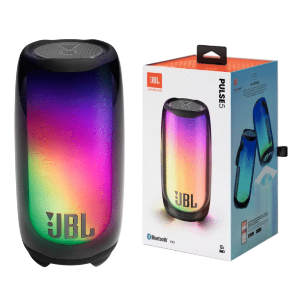 Bocina JBL Pulse 5 Portátil con Bluetooth Waterproof Negra 110V/220V