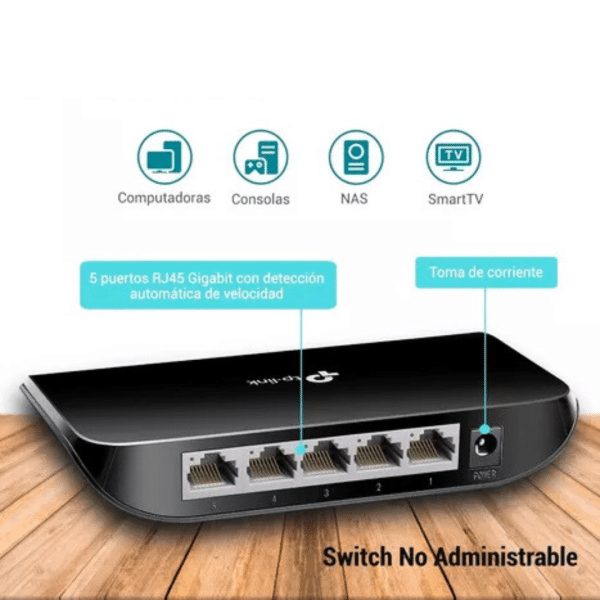 Switch TP LINK De 5 Puertos RJ45 TLSG1005D