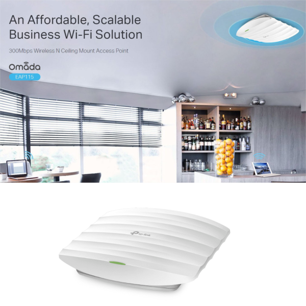 Access Point Tp-link Eap115 300mbps Montaje En Techo Inalambrico