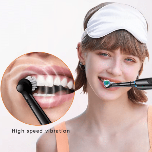 Cepillo de Dientes Eléctrico Inteligente Recargable Giratorio 6x Limpieza Profunda Blanqueamiento Dental Bursh con 8 Cabezales