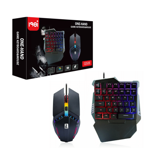 Teclado RGB Gamer de Una Mano con Mouse G506 Retroiluminado 198i
