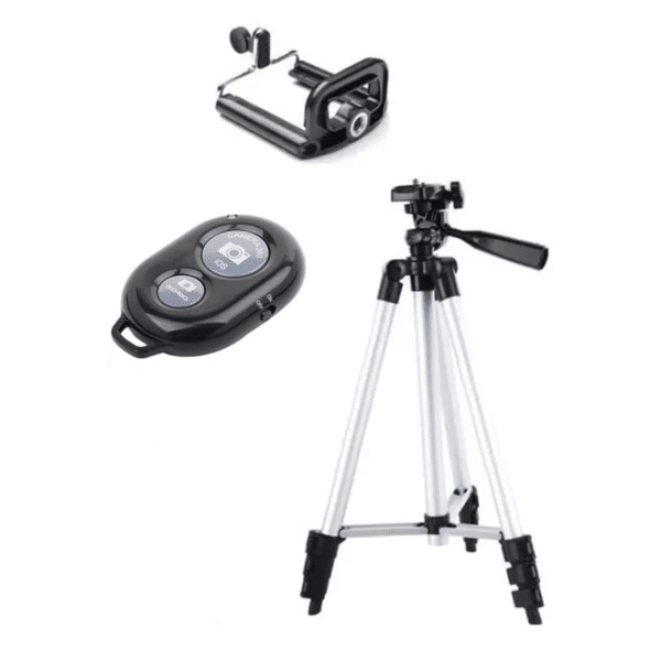 Trípode Ligero de Aluminio para Cámara y Celular 3130 1.50m con Control y Bolsa de Viaje