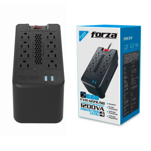 Regulador De Voltaje Automático Forza 1200va 8 Tomas 2 Usb 110V FVR-1221USB