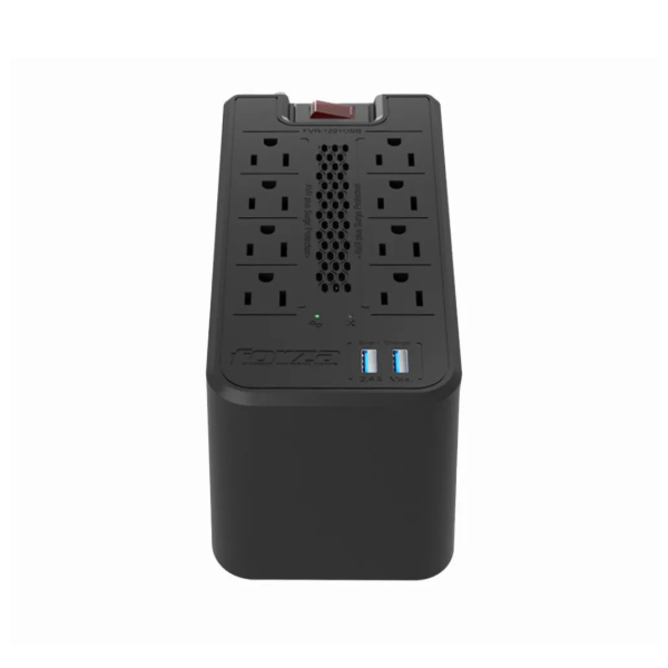 Regulador De Voltaje Automático Forza 1200va 8 Tomas 2 Usb 110V FVR-1221USB