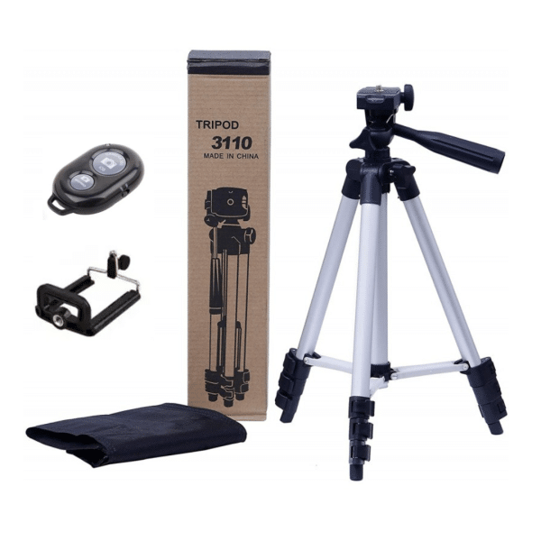 Tripode Ligero de Aluminio para Cámara y Celular 3130 1.50m con Control y Bolsa de Viaje