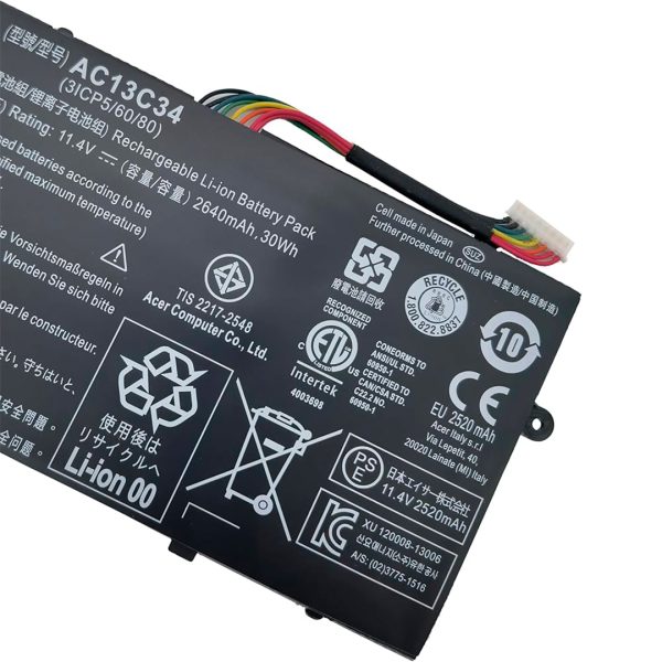 Bateria Acer Aspire AC13C34 V5-122P-0408 V5-122P-0467 ES1-111M MS2377 E3-112 E3-111-C9NY