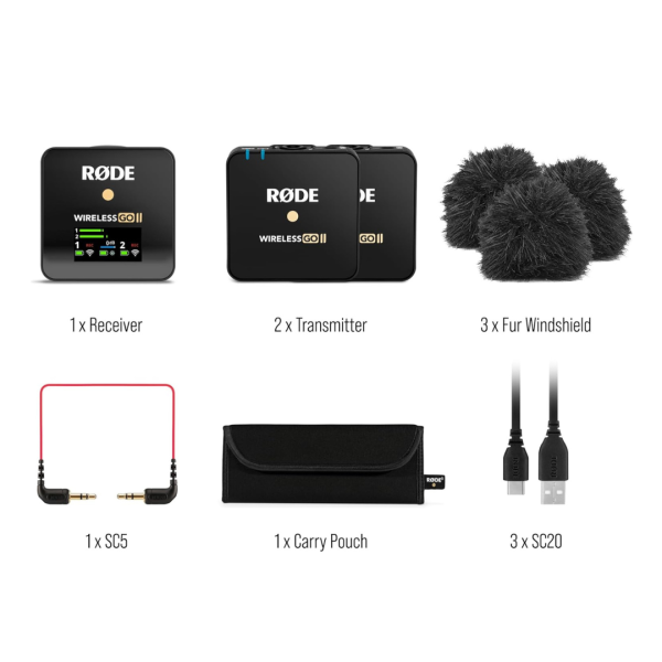 Micrófonos Rode Wireless GO II Condensador Omnidireccional Color Negro