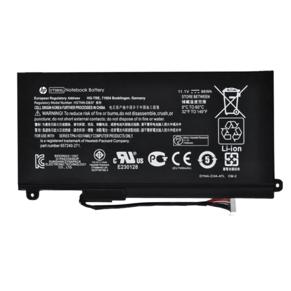 Bateria HP ENVY 17 VT06XL 17-3200EB 657240-271 HSTNN-IB3F- 17-3090NR 17-3000