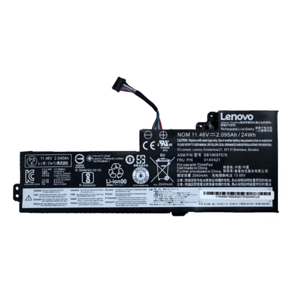 Bateria Lenovo ThinkPad T470 A475 A485 24Wh 01AV421 01AV420 01AV0419 11.55v Interna