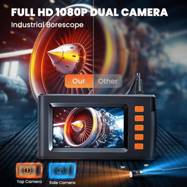 Cámara endoscópica industrial pantalla IPS LCD 4.3" 8 mm 1080P HD digital 8 LED