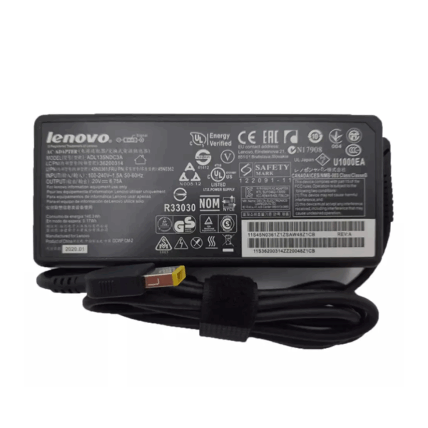 Cargador Adaptador Lenovo 20v 6.75a 135W Plug Rectangular