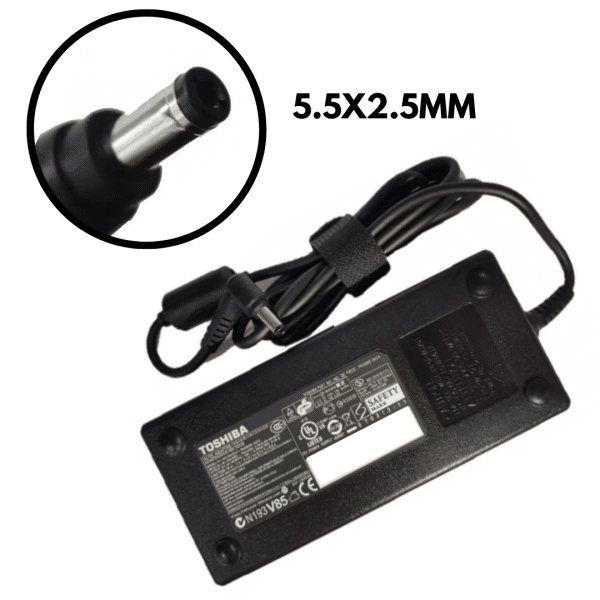 Cargador Adaptador Toshiba 19v 6.32a 120W 5.5x2.5mm Plug Negro PA5083U-1ACA