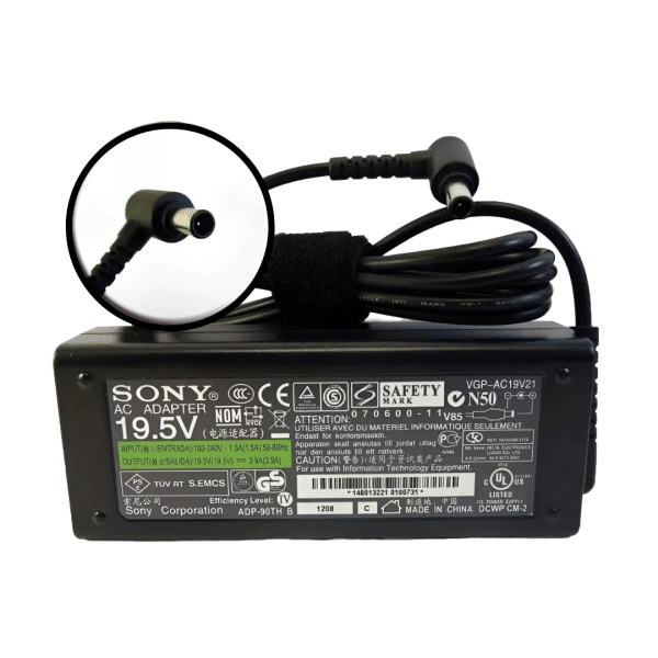 Cargador Sony Laptop 19.5v 3.9a 76W 6.5x4.4mm