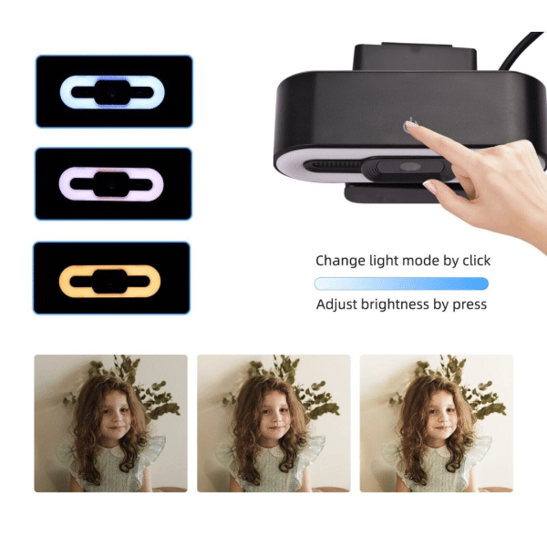 Camara Web Webcam Teletrabajo Pc Laptop Hd 1080p Microfono LED Autofoco