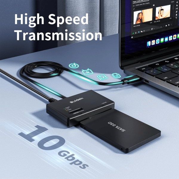 Lector Disco Duro M.2 y SATA Carcasa SSD Externa M2 PCIe NVMe Compatible con Cualquier Tamaño (M y M+B) y SATA de 2,5" 3,5" USB Tipo C 10 Gbps