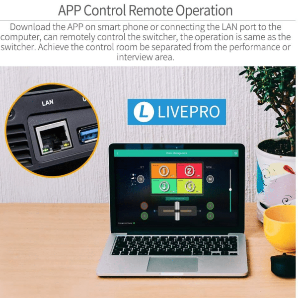 Mezclador de Video FEELWORLD LIVEPRO L1 V1 Conmutador de Transmisión en Vivo con 4 Entradas HDMI y Pantalla LCD